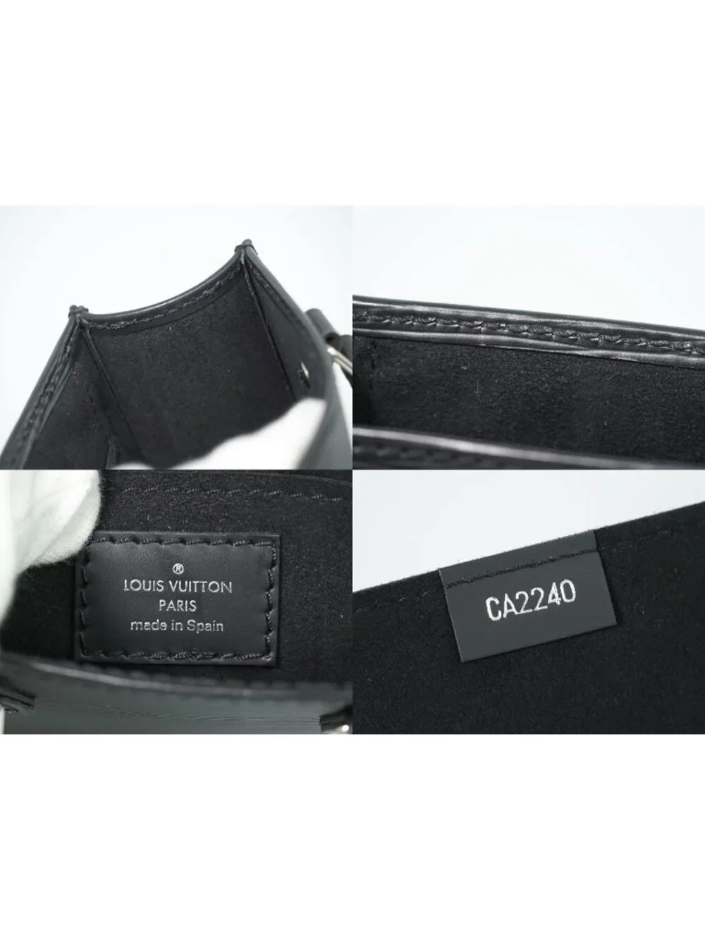 Louis Vuitton LV Petite Sac Plat Epi Leather 2-Way Shoulder Bag Noir Black